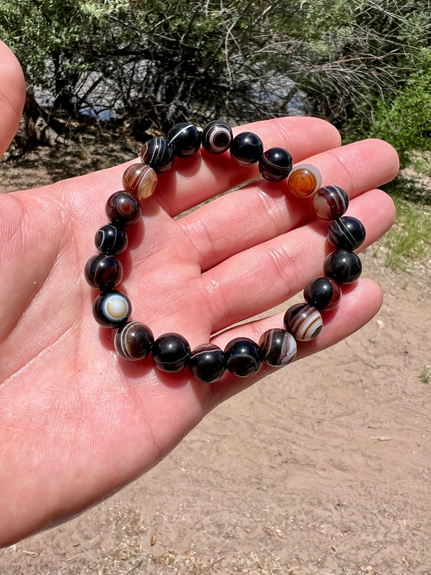 Banded Onyx Bracelet with Gold