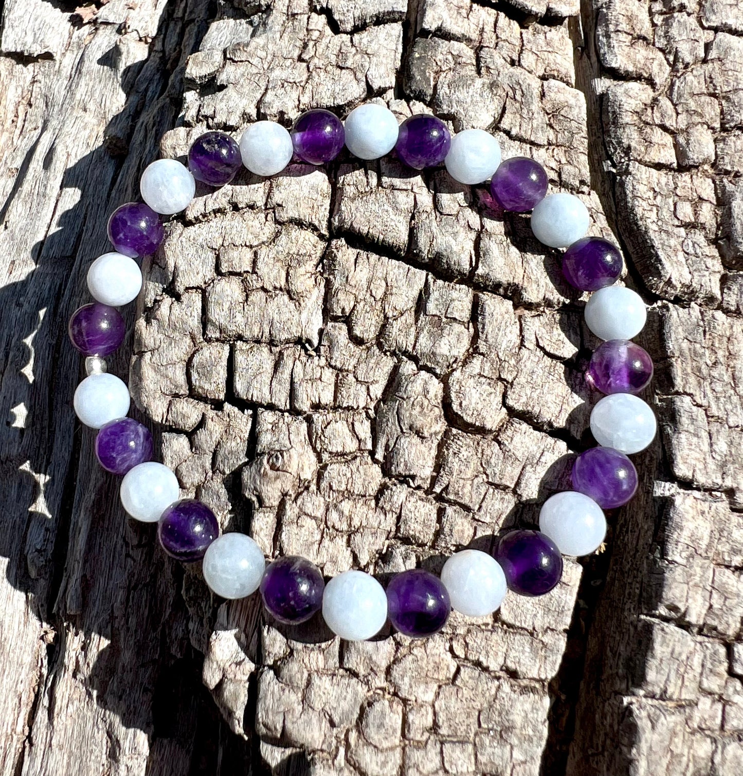 Aquamarine + Amethyst Bracelet with Sterling Silver