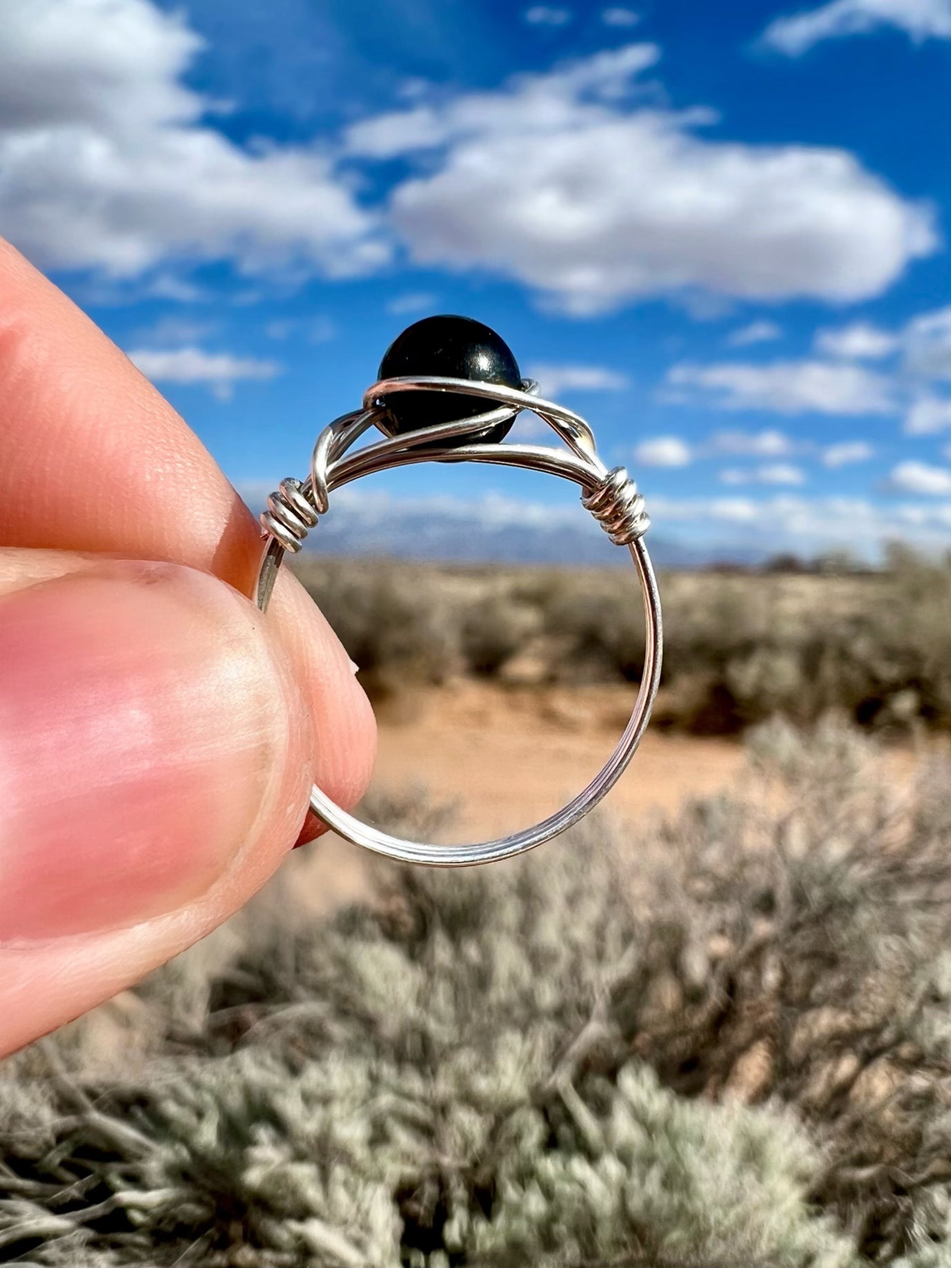 Obsidian Ring in Sterling Silver