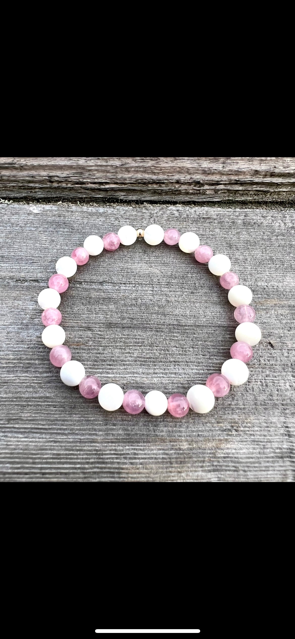 Mother of Pearl + Rose Quartz Bracelet 💖🤍💖