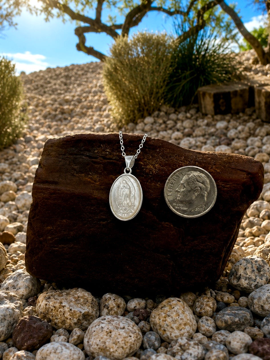 Mother of Pearl Mother Mary Necklace