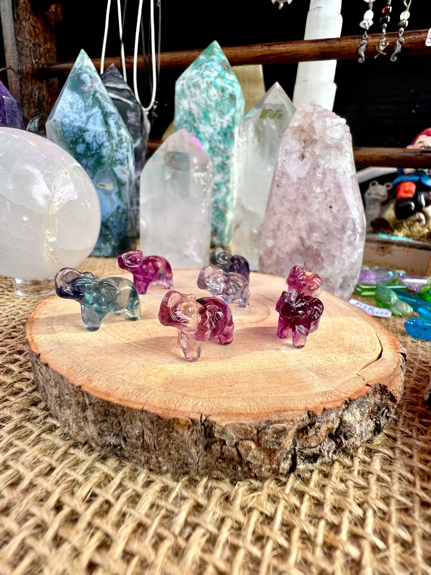 Mini Fluorite Elephants