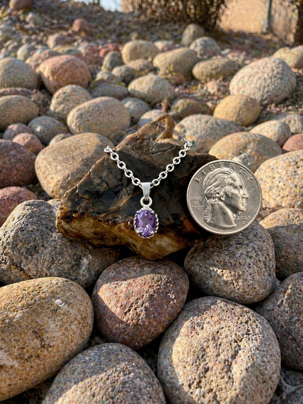 Amethyst Necklace in Sterling Silver | February Birthstone