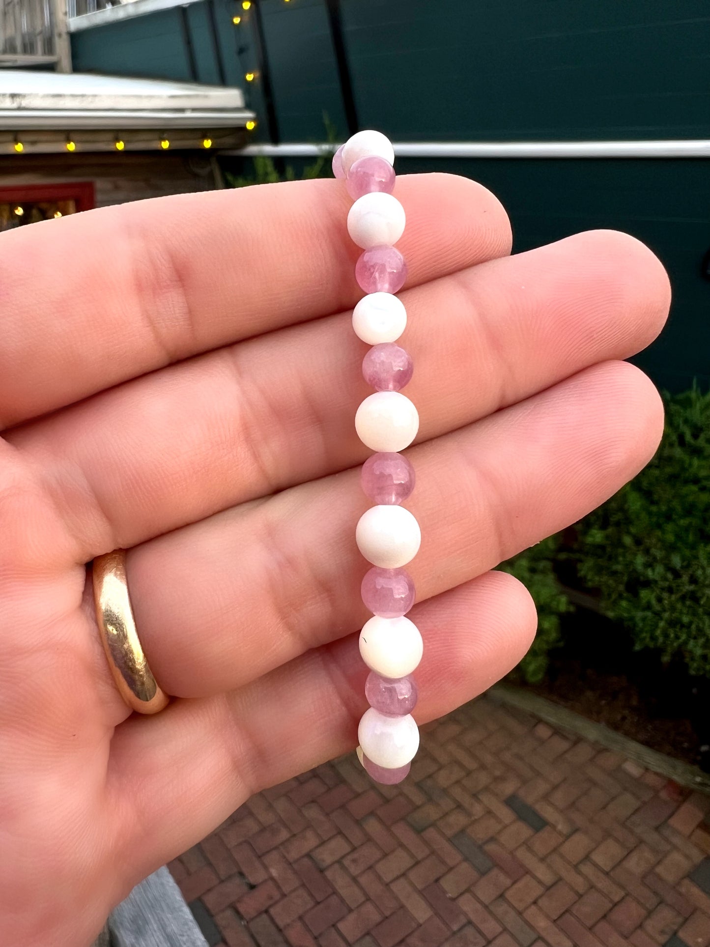 Mother of Pearl + Rose Quartz Bracelet 💖🤍💖