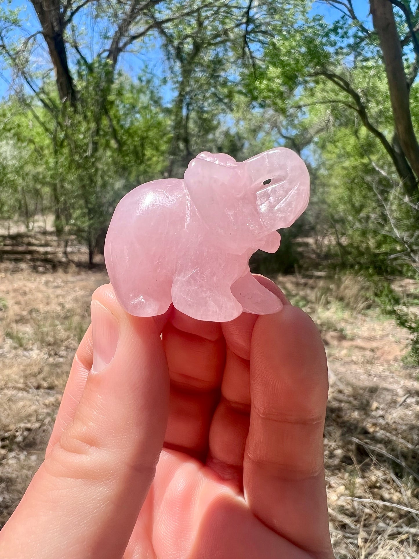 Rose Quartz Elephant