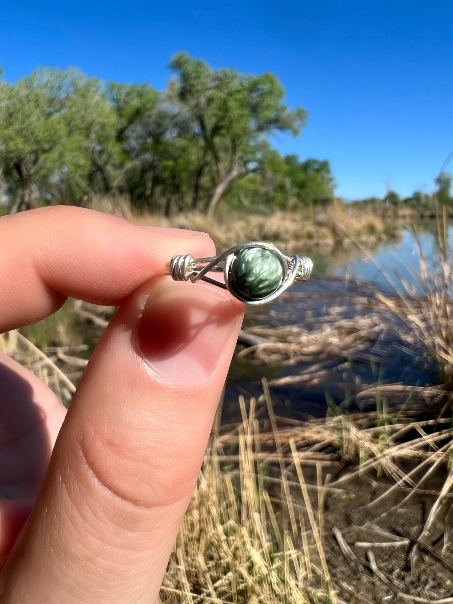 Seraphinite Ring in Sterling Silver