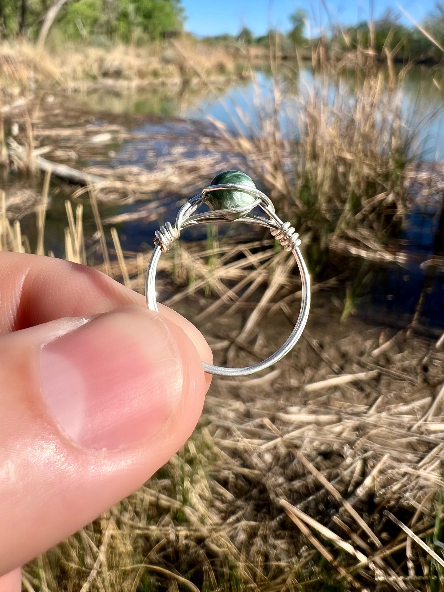 Seraphinite Ring in Sterling Silver