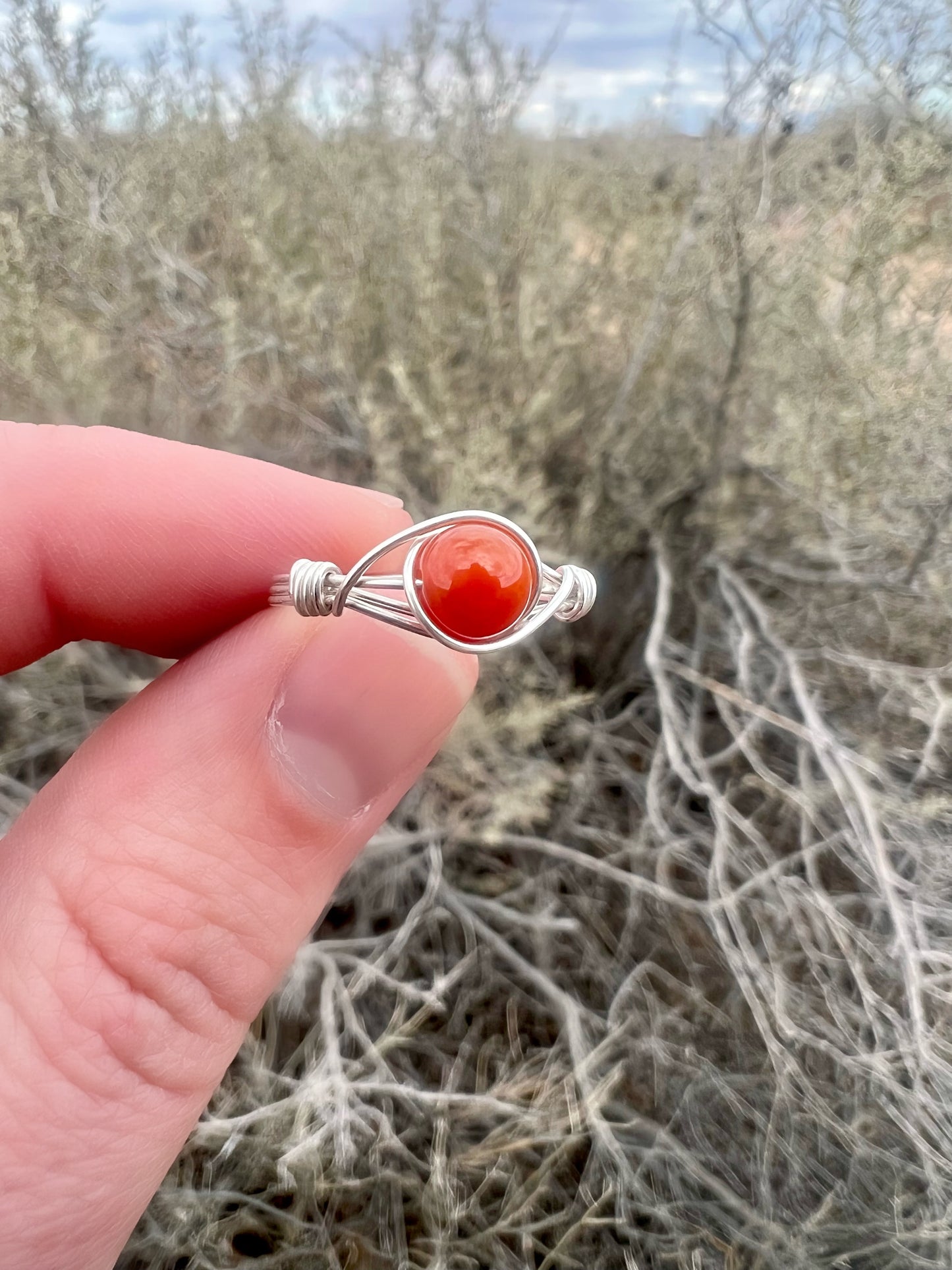 Carnelian Ring in Sterling Silver