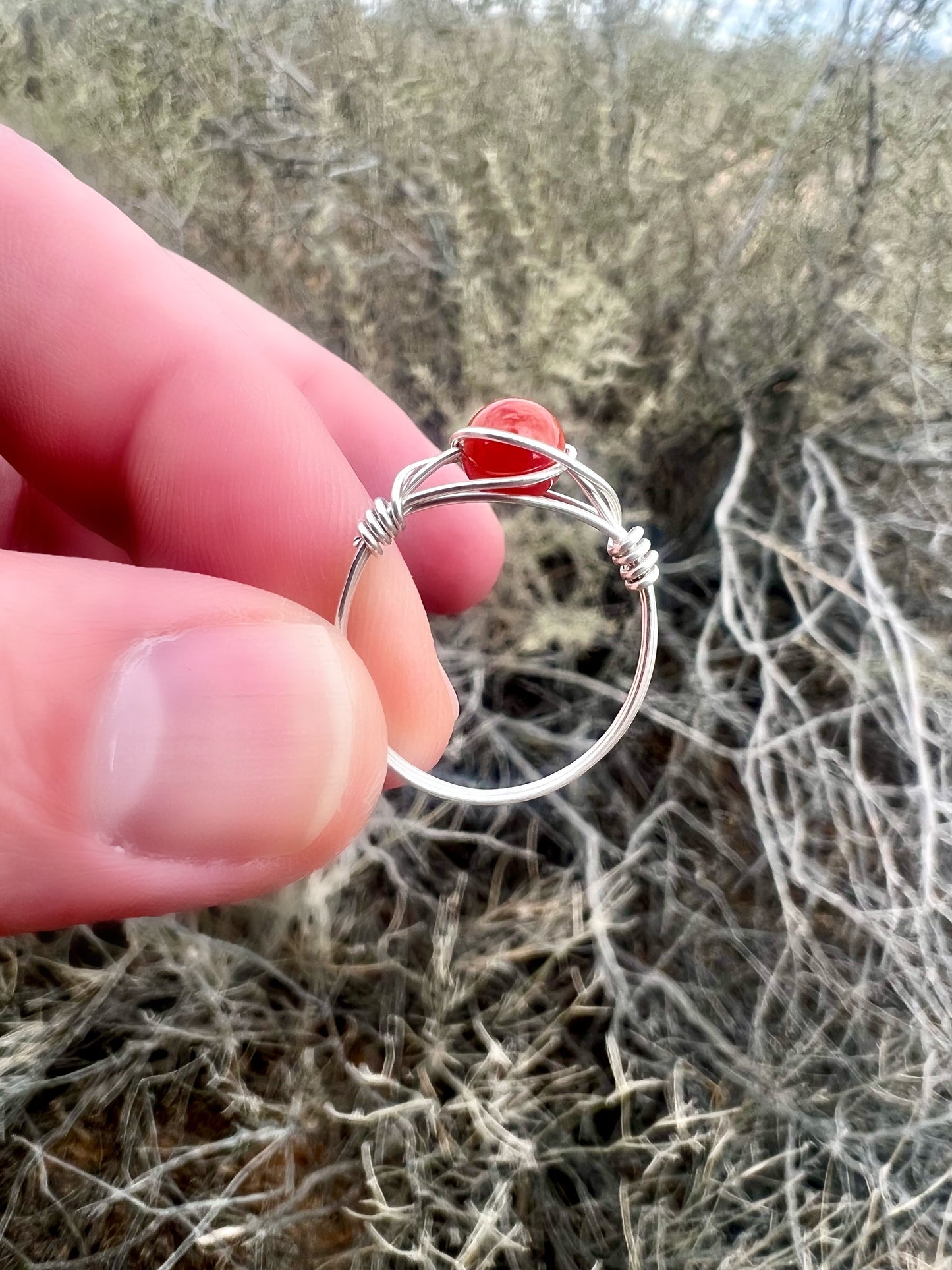 Carnelian Ring in Sterling Silver