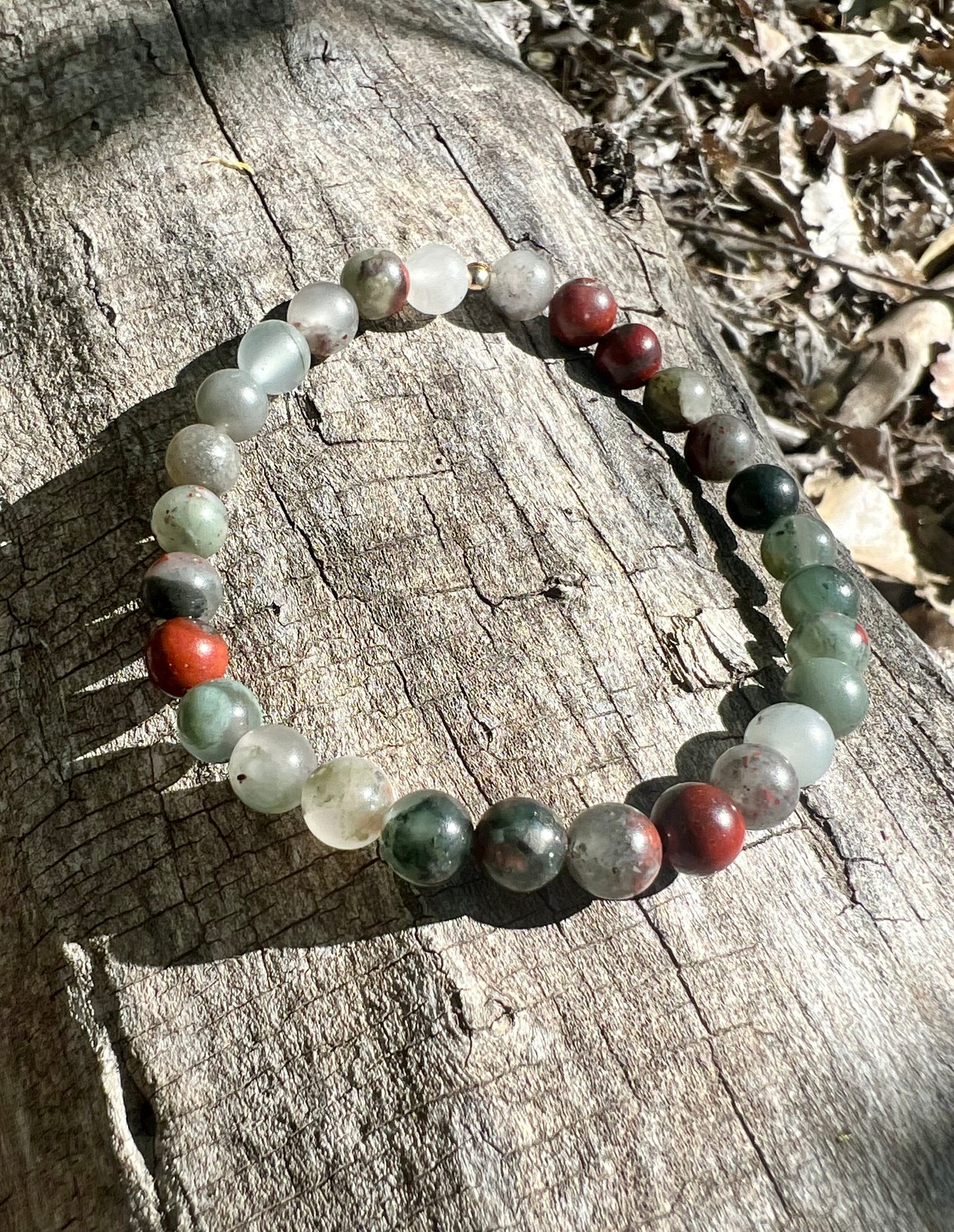 Bloodstone Bracelet with Gold