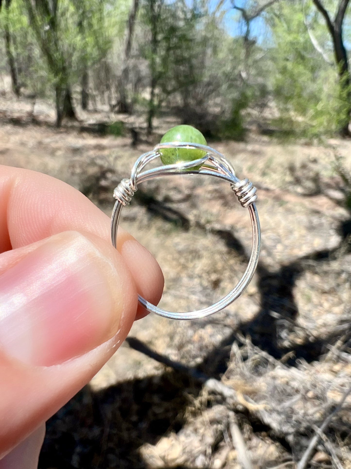 Jade Ring in Sterling Silver