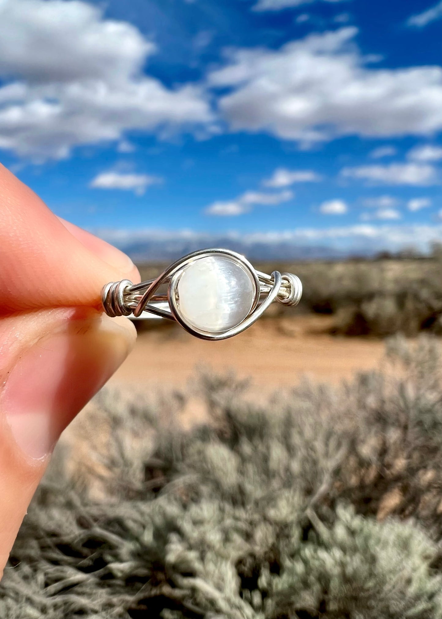 Selenite Ring in Sterling Silver