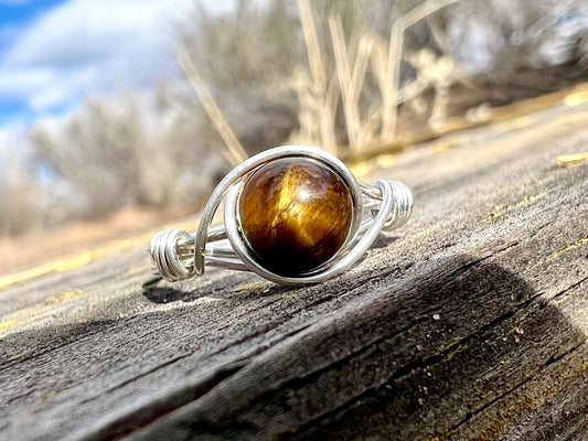 Tiger’s Eye Ring in Sterling Silver