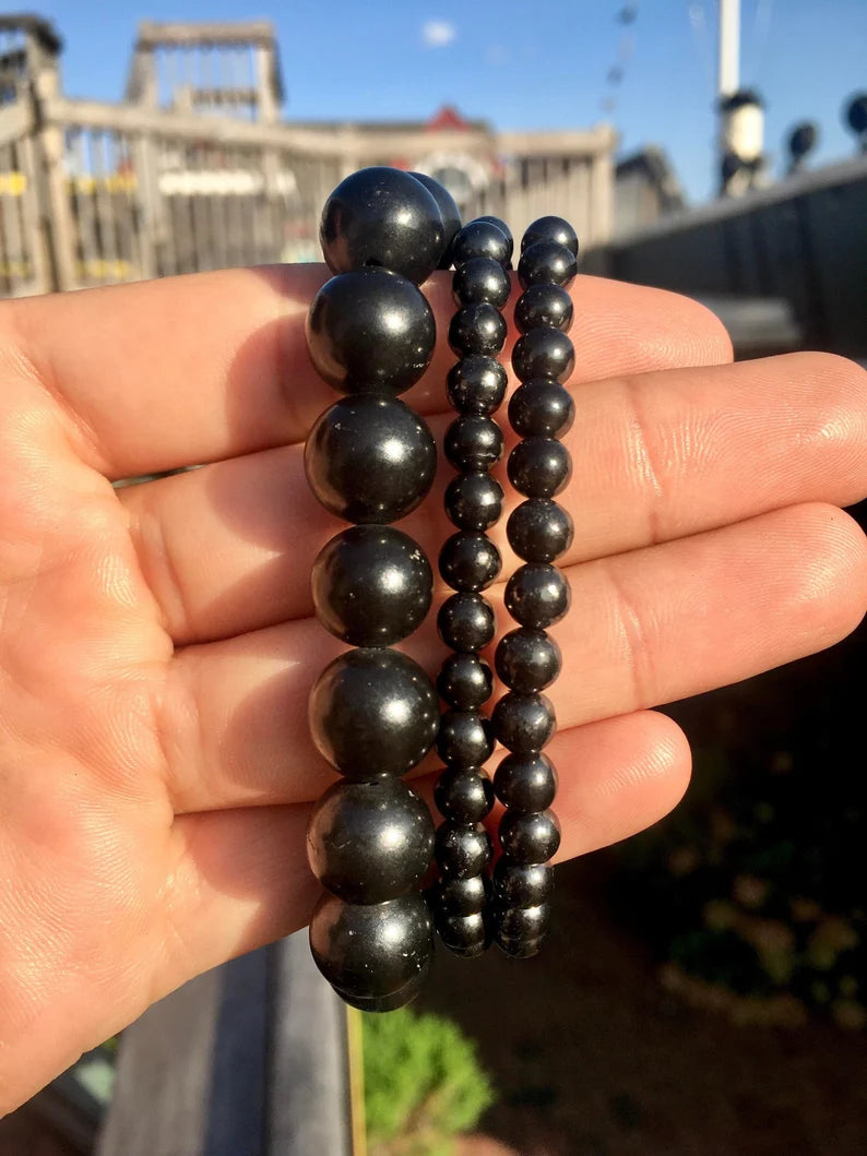 Shungite Bracelet with Gold