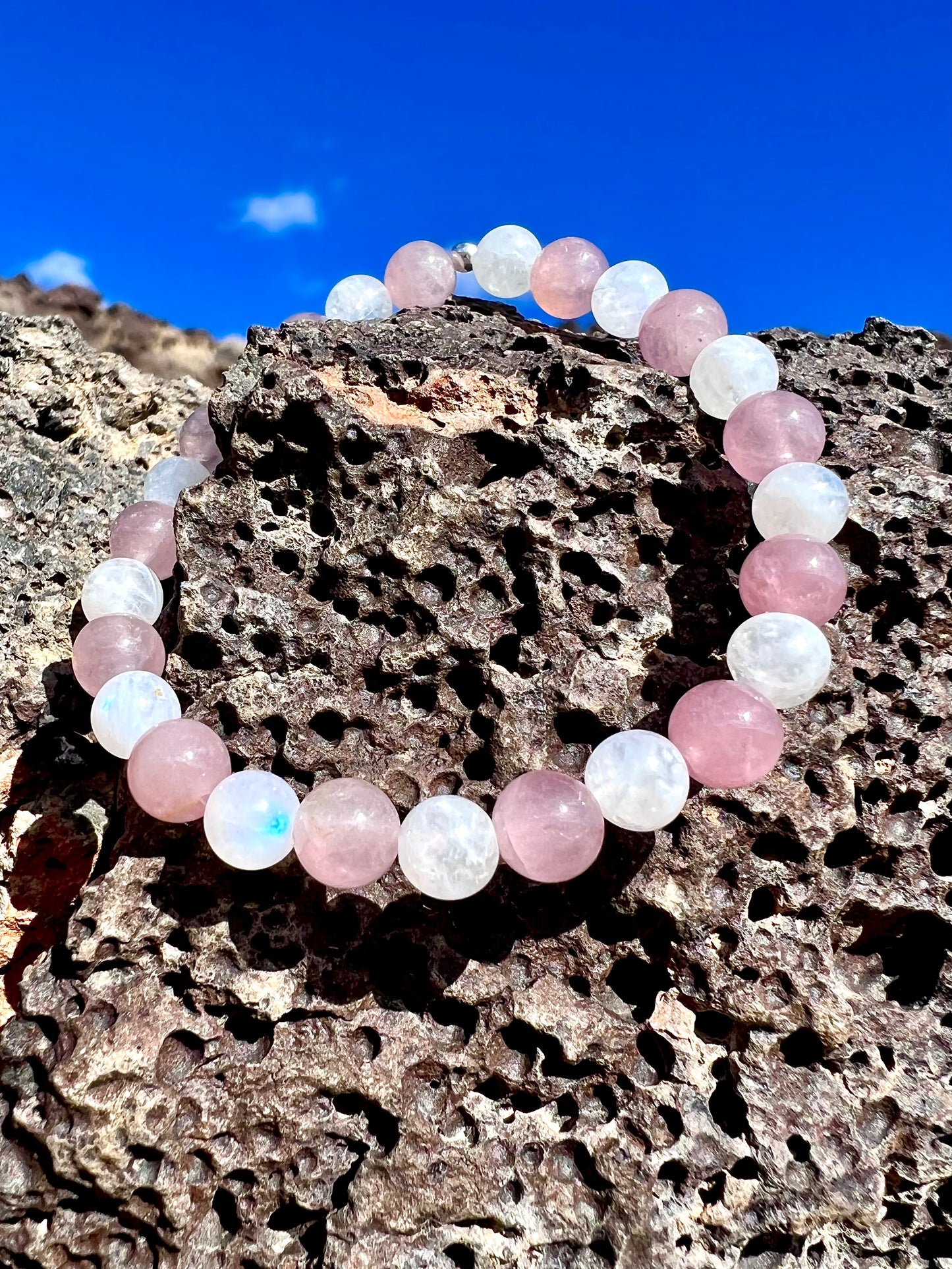 Rose Quartz + Moonstone Bracelet