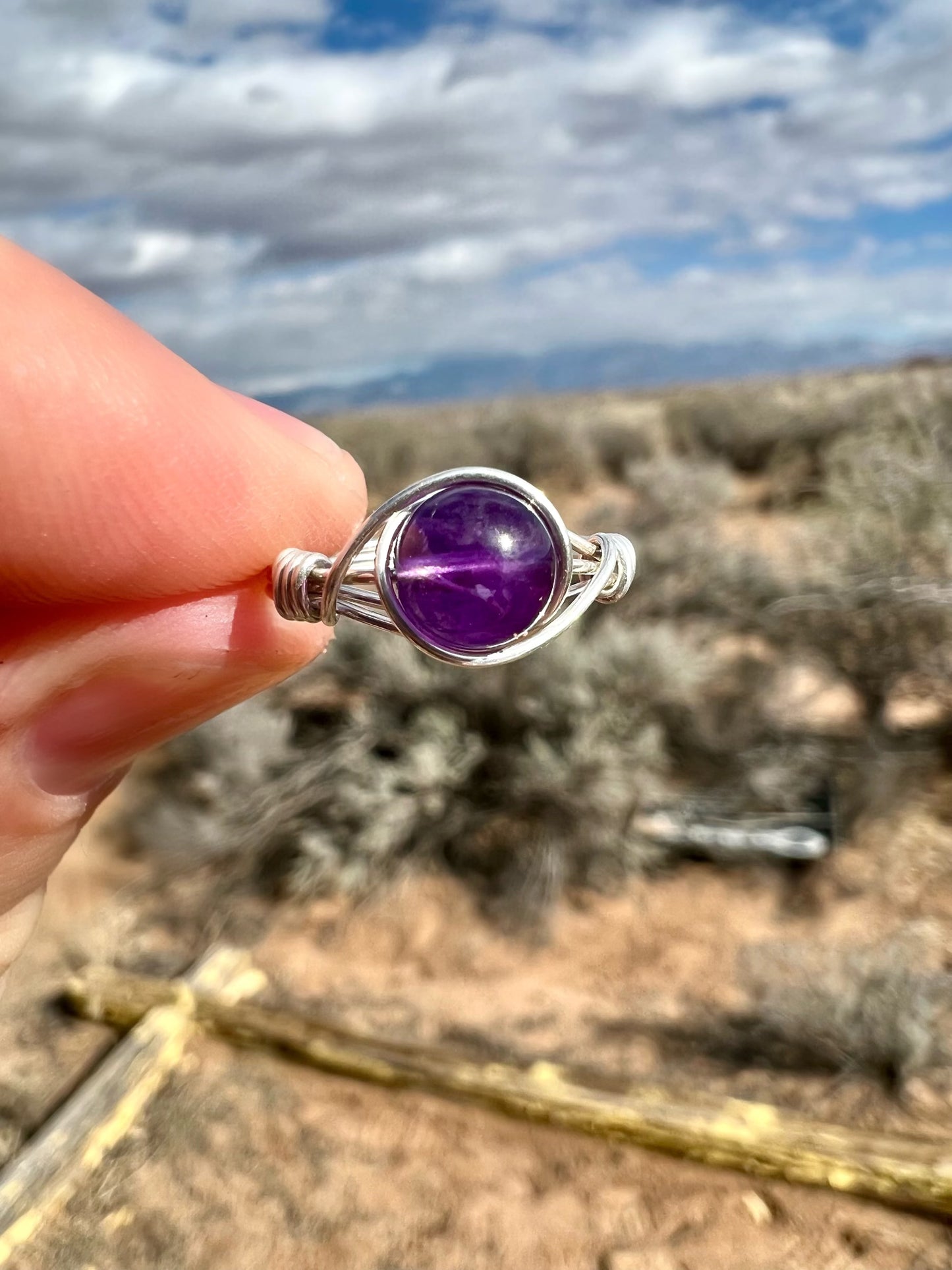 Amethyst Ring in Sterling Silver