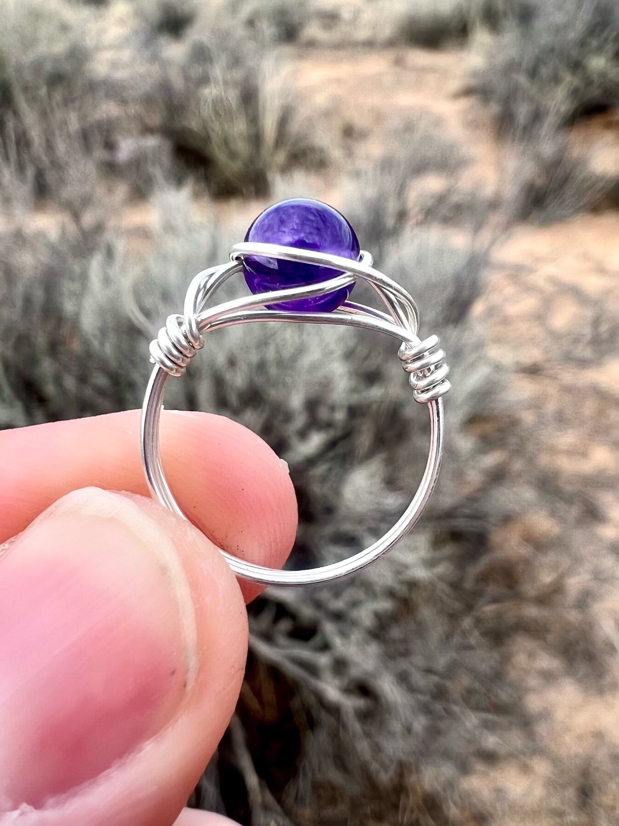 Amethyst Ring in Sterling Silver