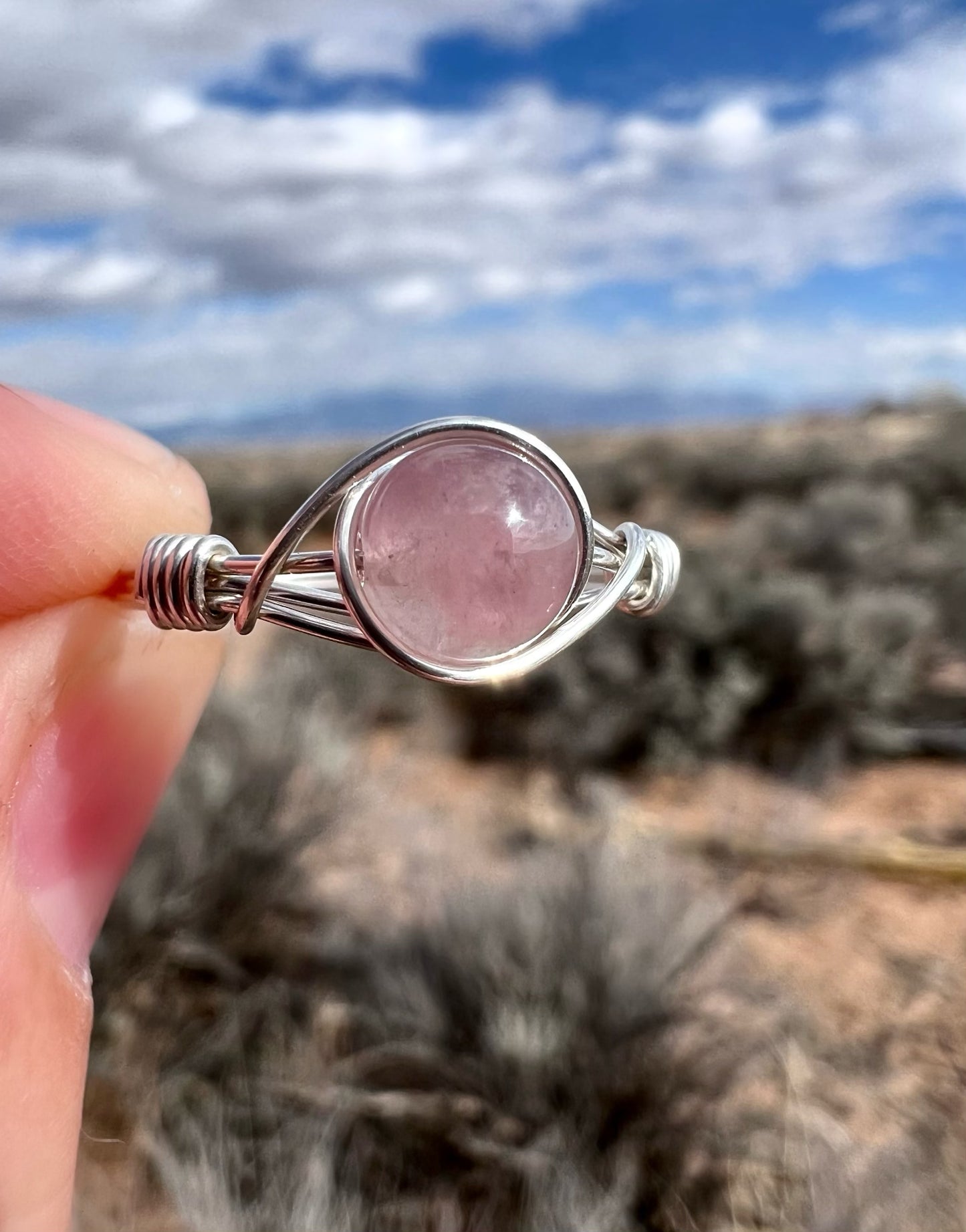 Rose Quartz Ring in Sterling Silver