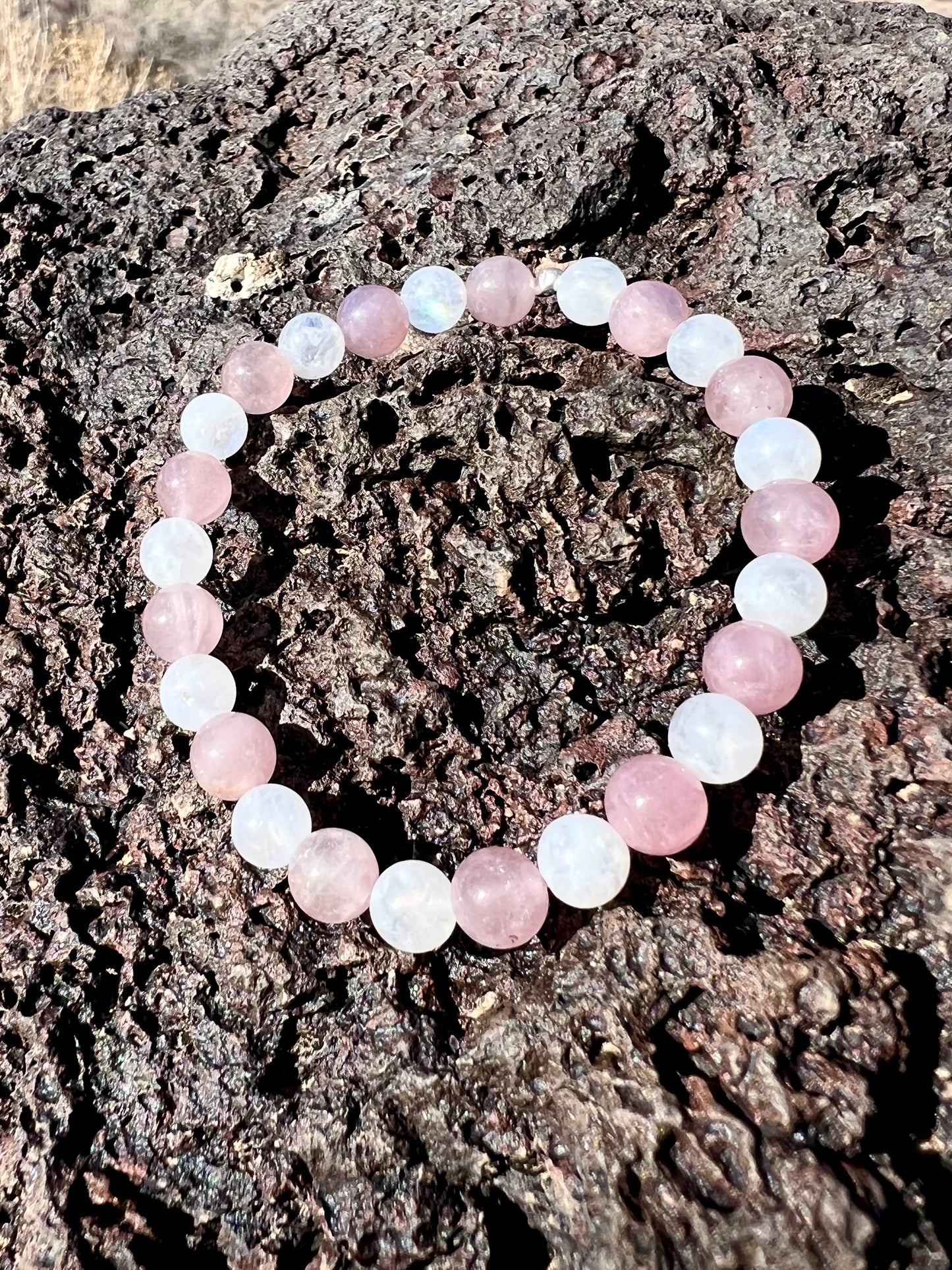 Rose Quartz + Moonstone Bracelet